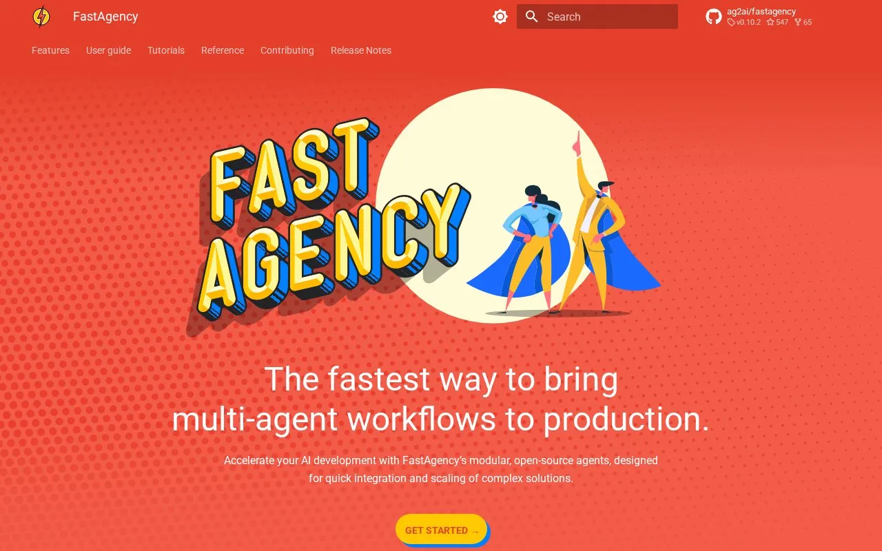 FastAgency homepage screenshot