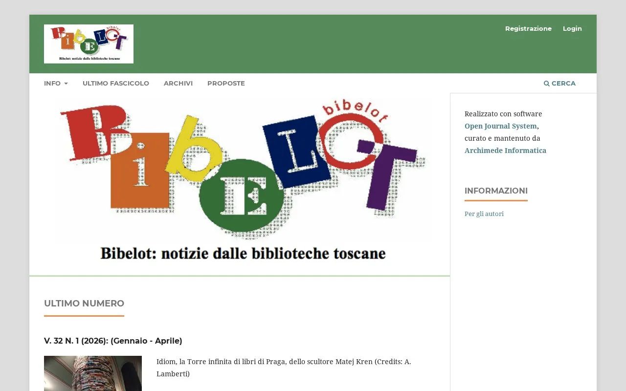 Bibelot homepage screenshot