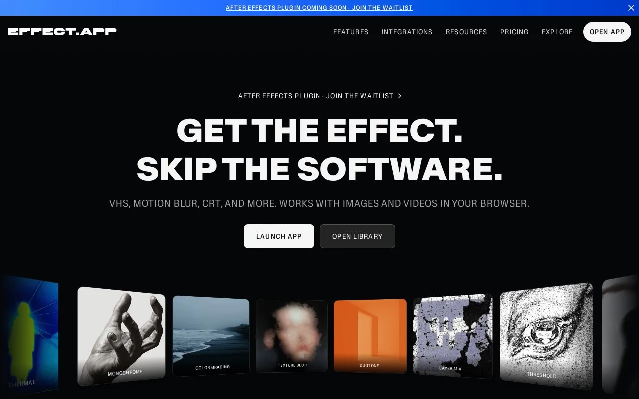 effect.app homepage screenshot