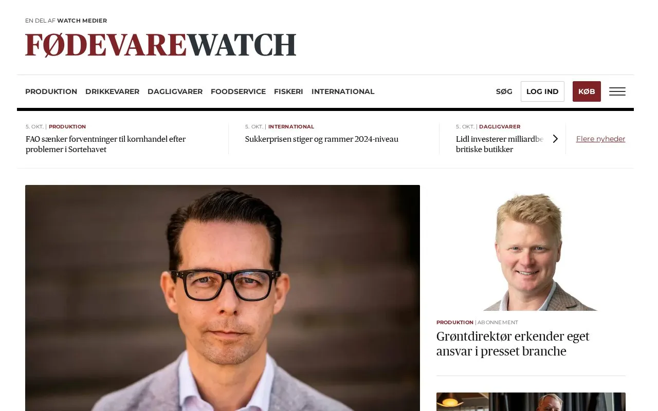 FødevareWatch homepage screenshot