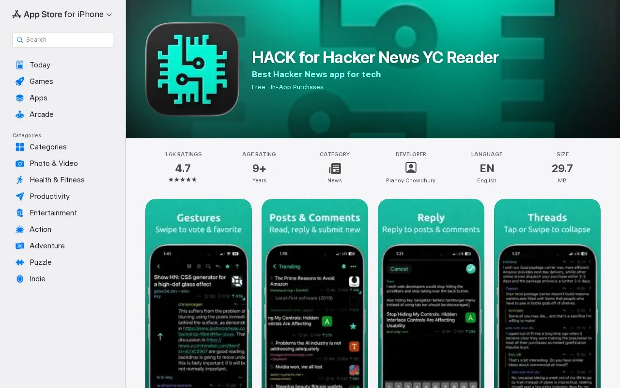 HACK homepage screenshot