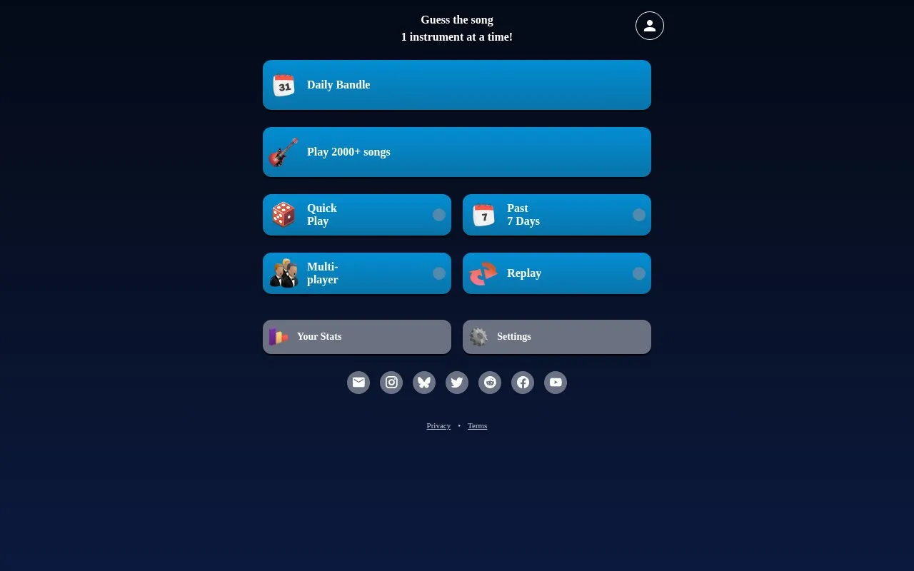 Bandle homepage screenshot