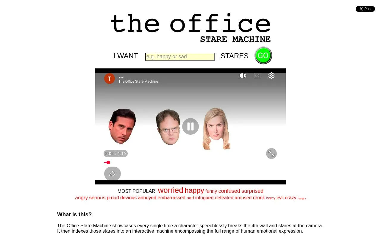 TheOfficeStareMachine homepage screenshot
