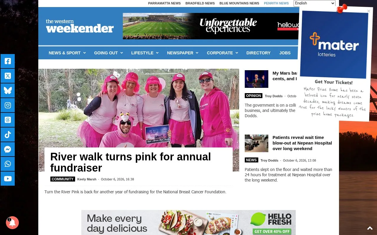 Western Weekender homepage screenshot