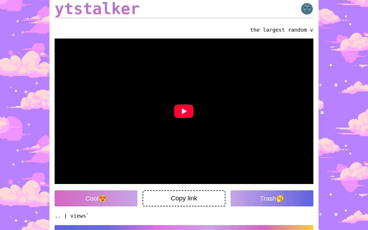 YTStalker homepage screenshot