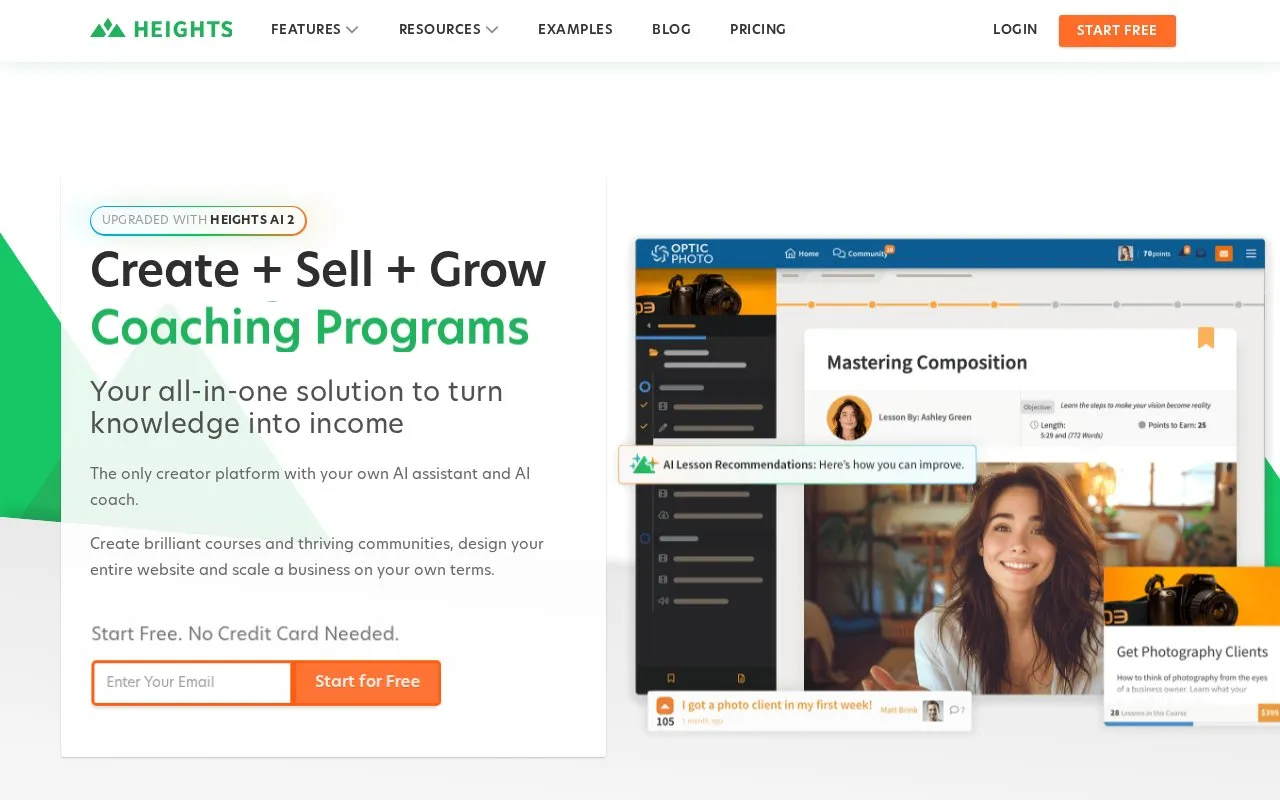 Heights Platform homepage screenshot