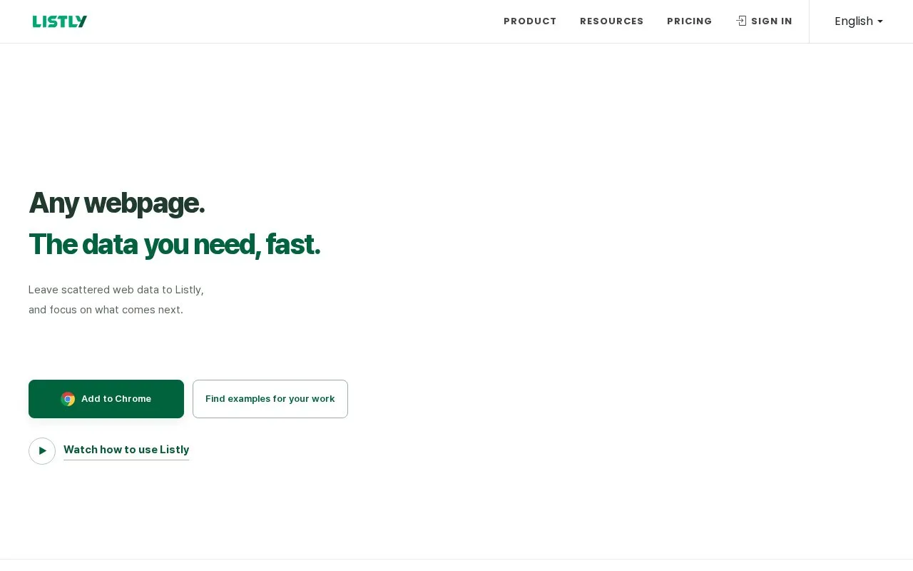 Listly homepage screenshot