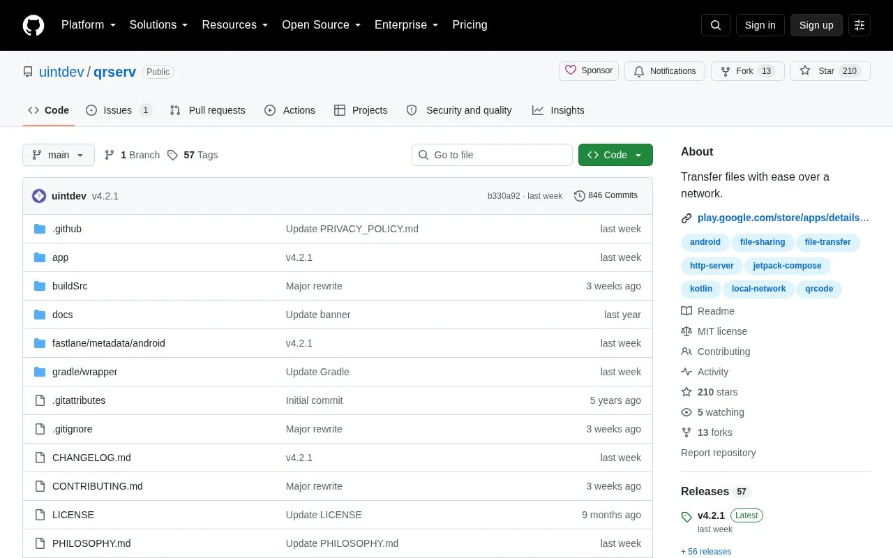 Qrserv homepage screenshot