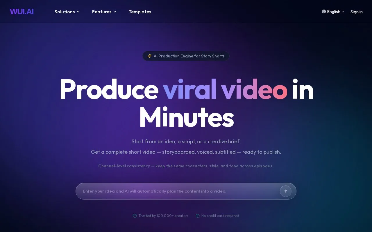 WUI.AI homepage screenshot