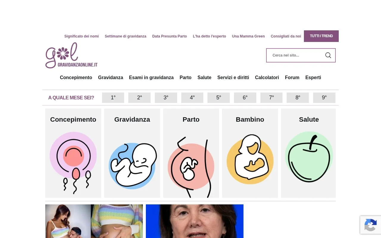 GravidanzaOnLine homepage screenshot