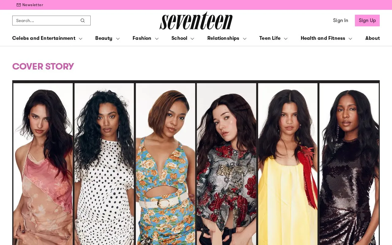 Seventeen homepage screenshot