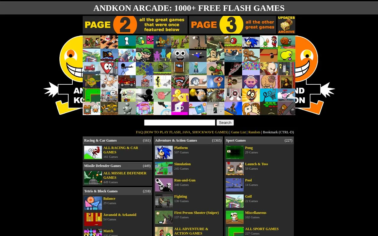 Andkon homepage screenshot