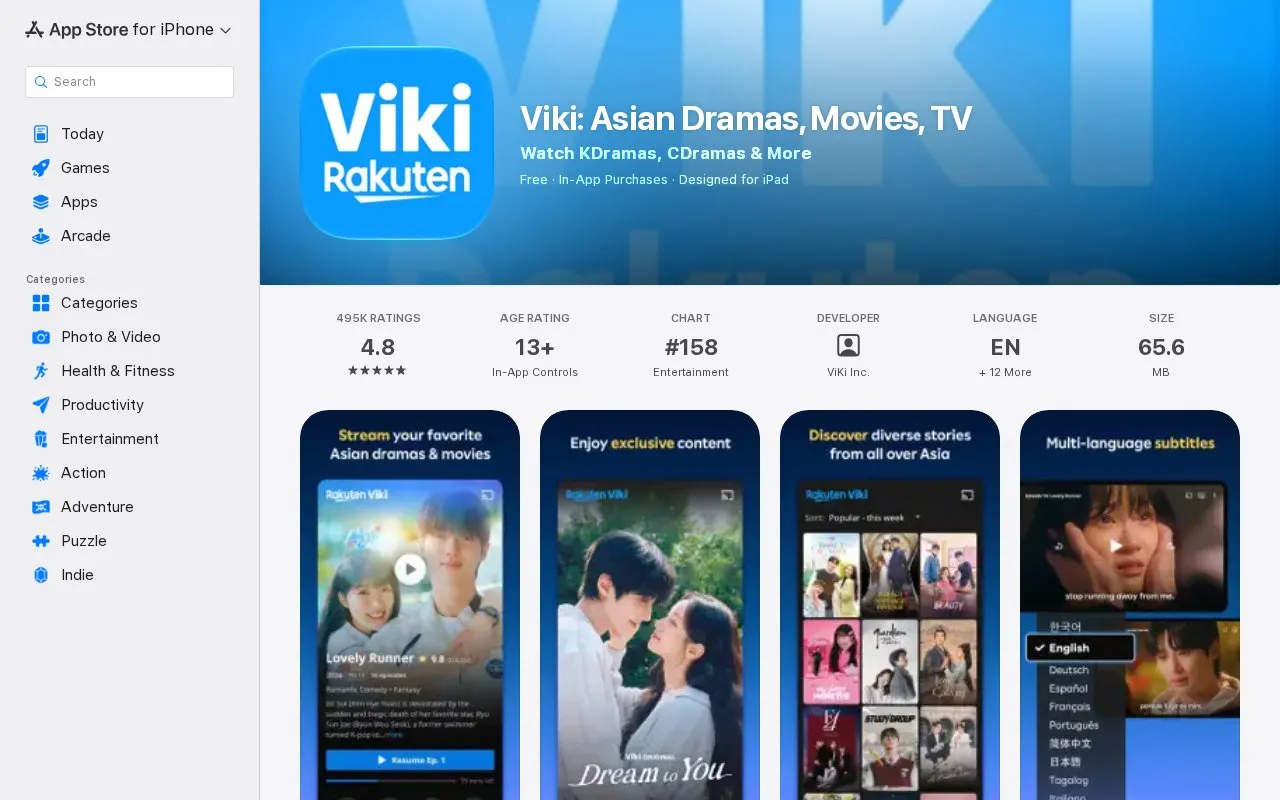 Viki homepage screenshot
