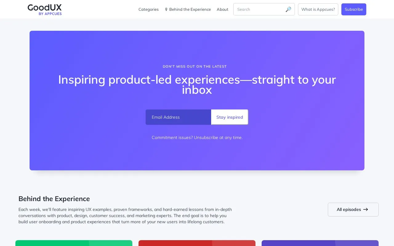 ReallyGoodUX homepage screenshot