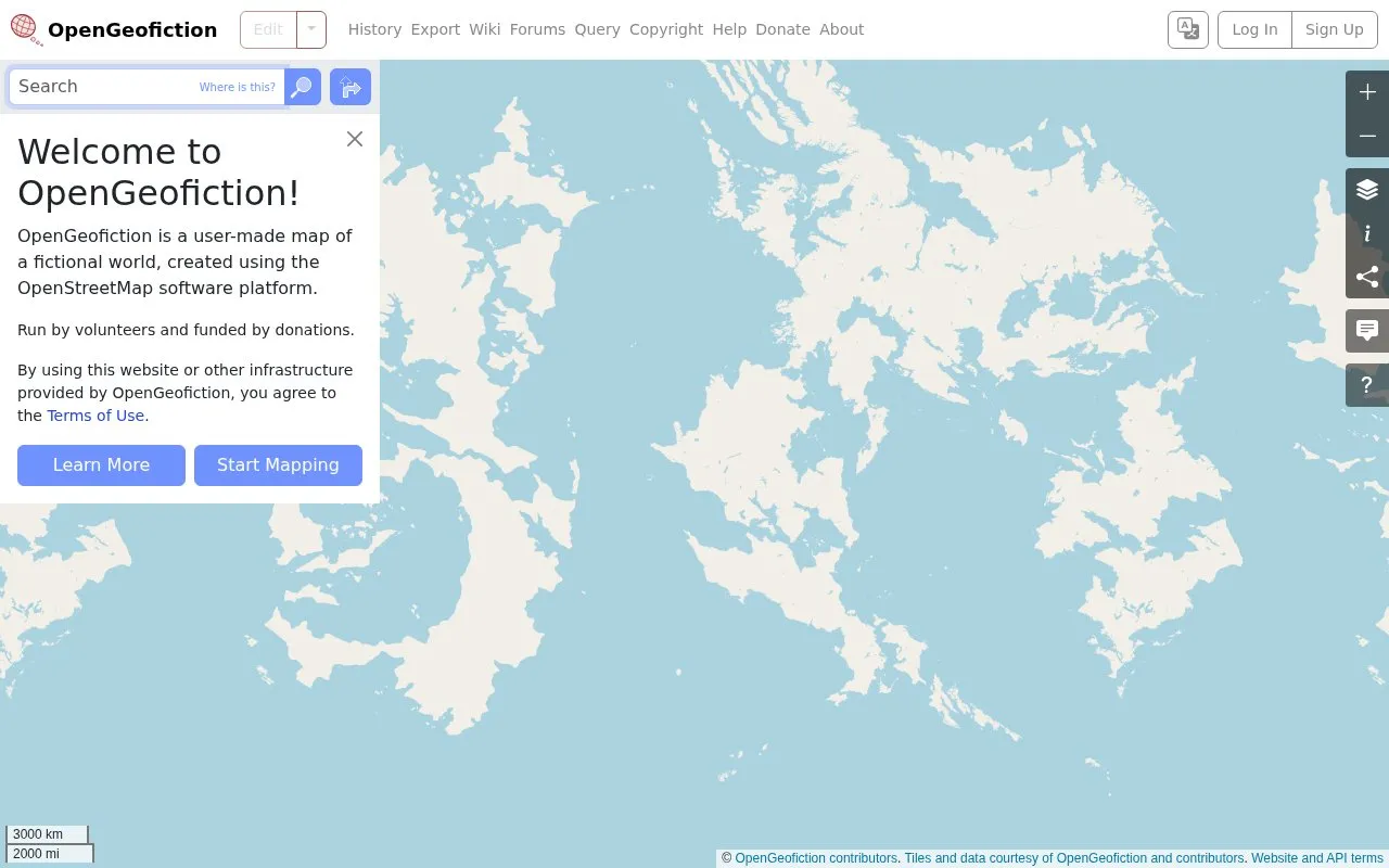 OpenGeofiction homepage screenshot