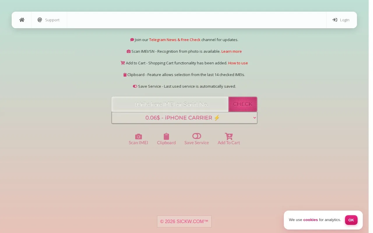 SickW homepage screenshot