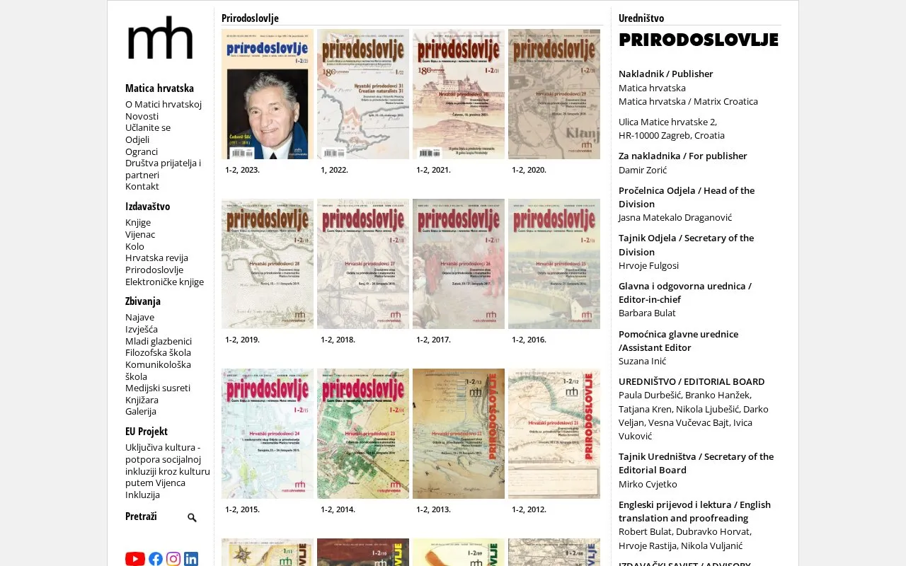 Prirodoslovlje homepage screenshot