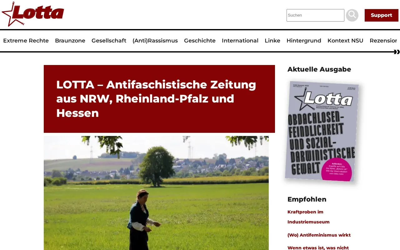 Lotta homepage screenshot