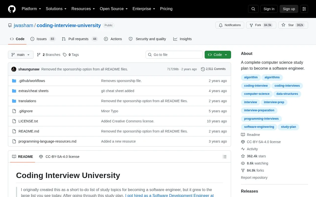 Interview University homepage screenshot