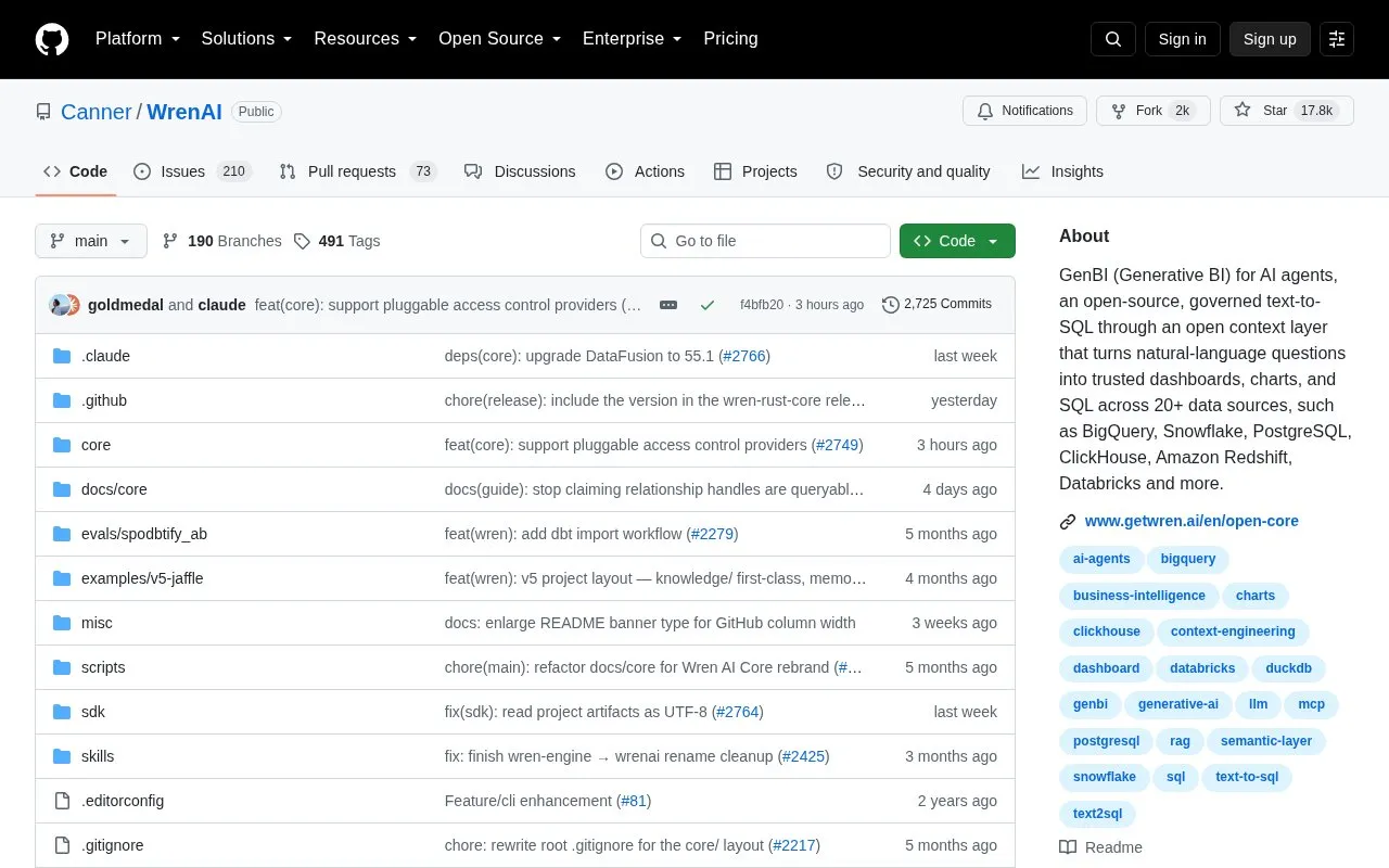 opensource homepage screenshot
