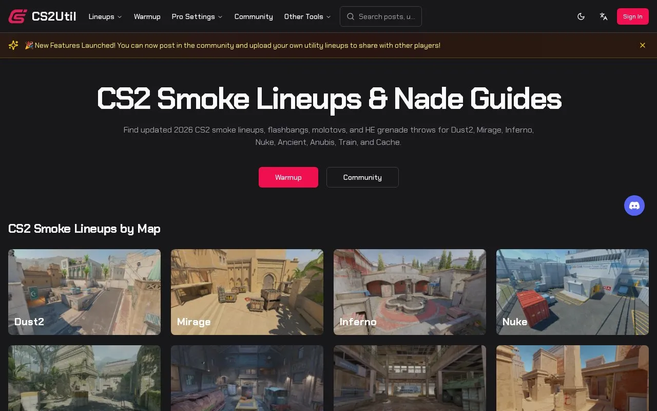 CS2UTIL homepage screenshot