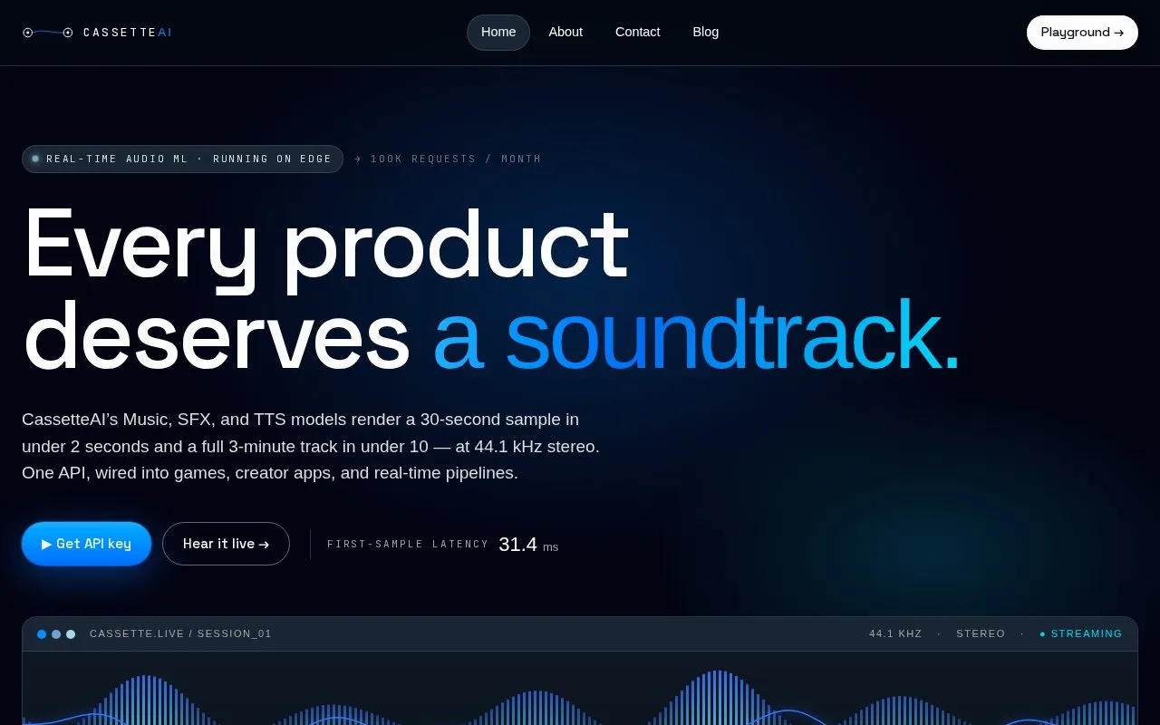 CassetteAI homepage screenshot