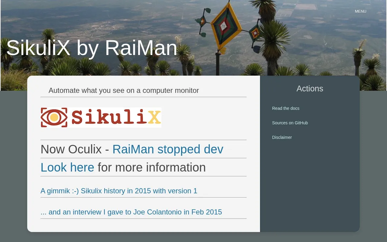 sikulix homepage screenshot
