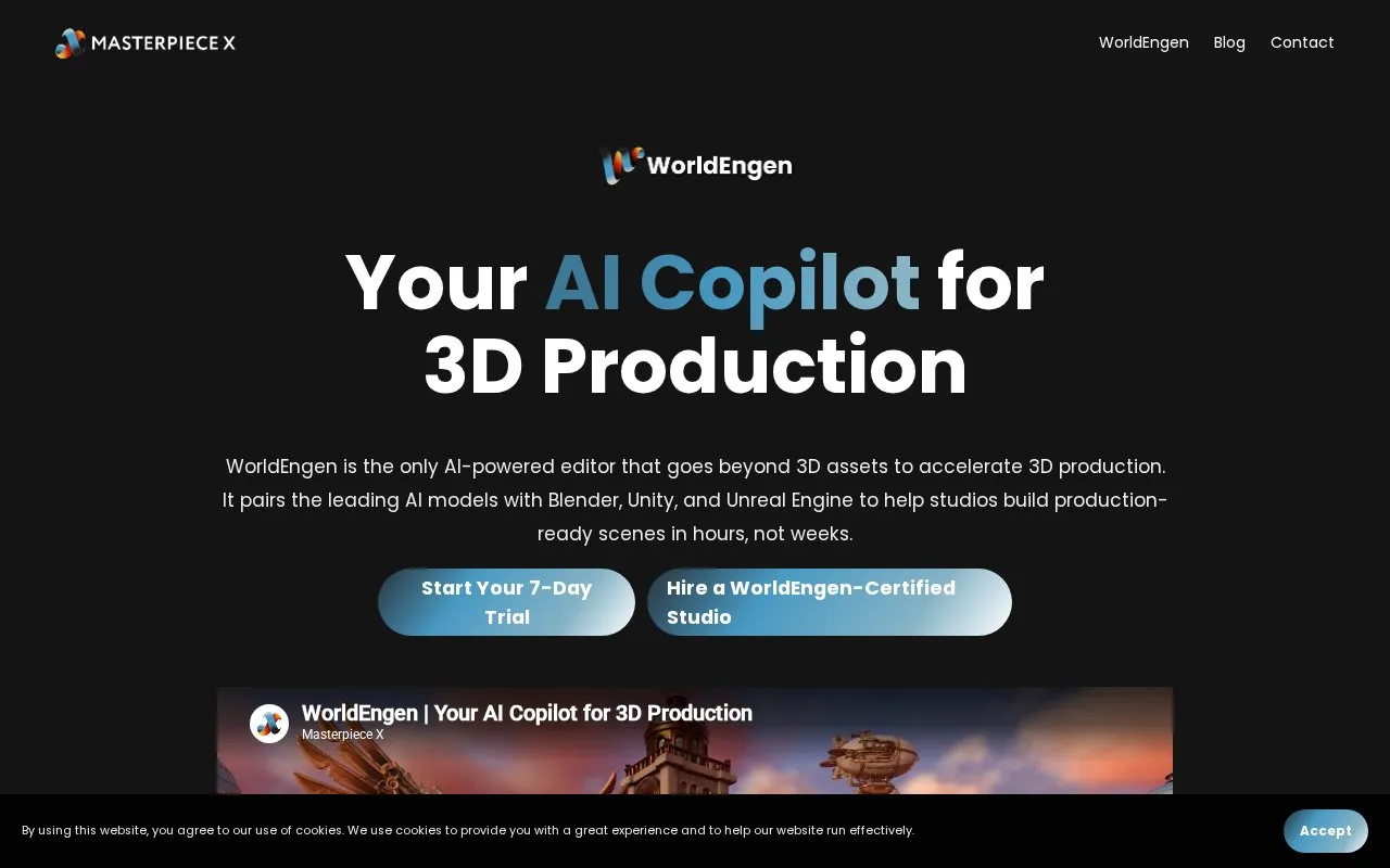 WorldEngen homepage screenshot