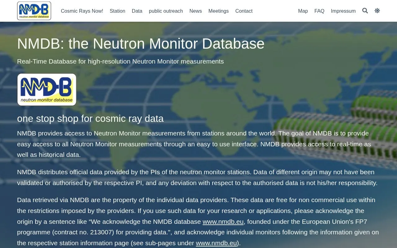 NMDB homepage screenshot
