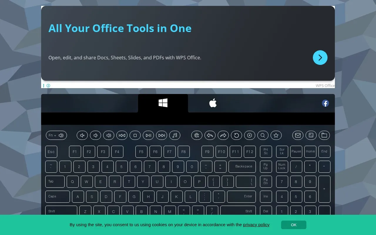 Key-Test homepage screenshot