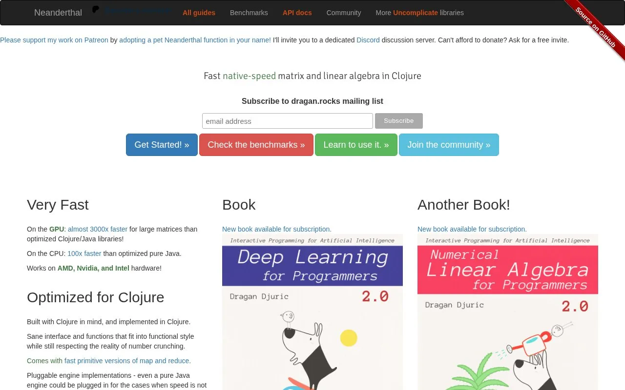 Neanderthal homepage screenshot