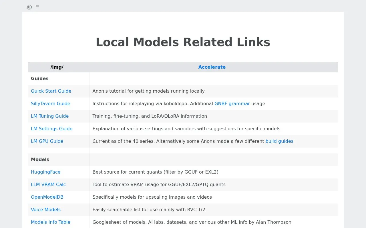 LocalModelsLinks homepage screenshot
