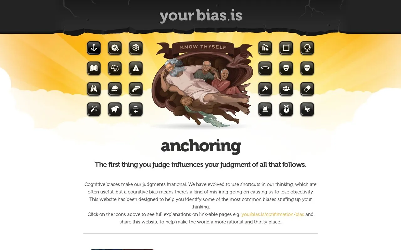 YourBias.is homepage screenshot