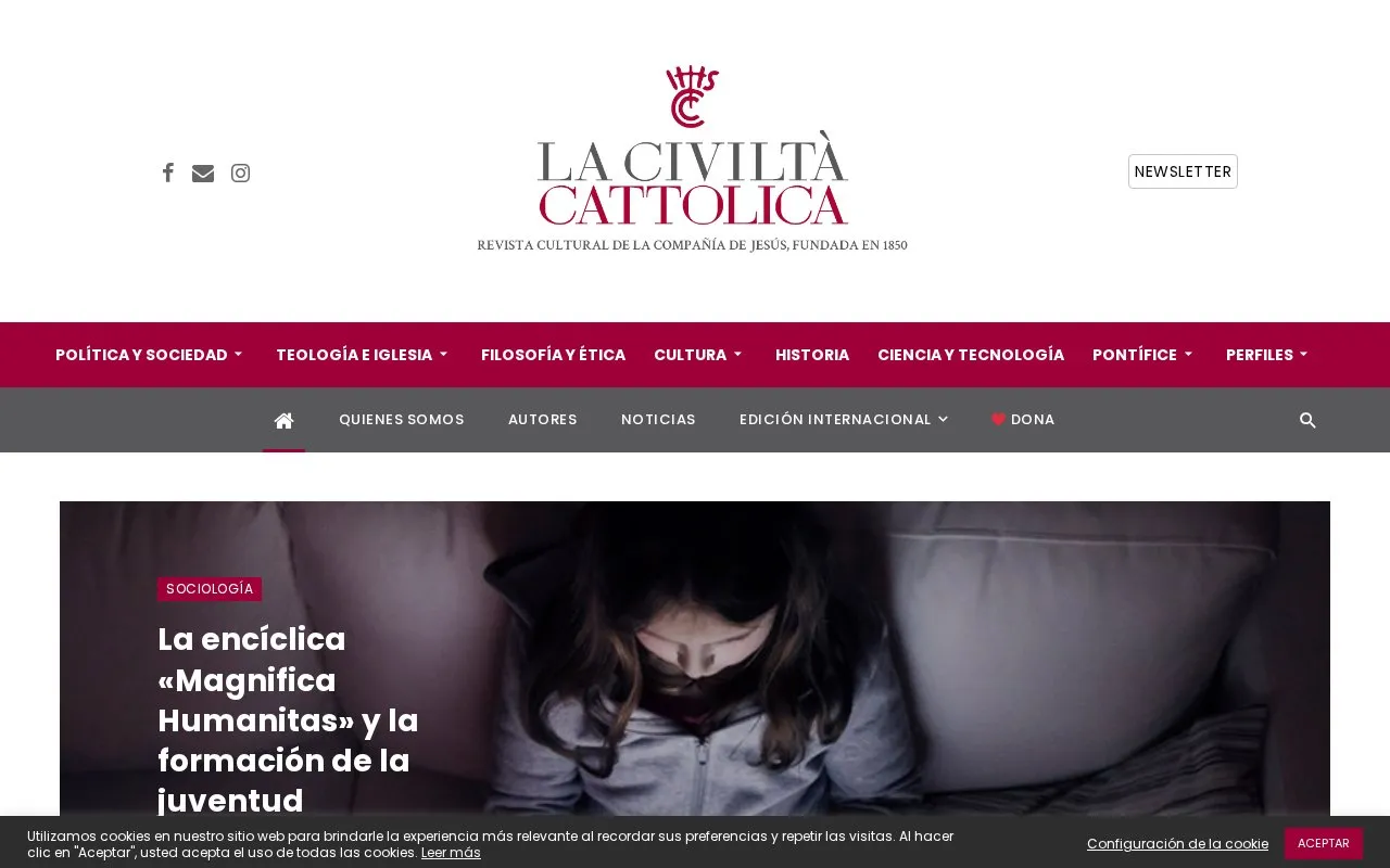 La Civiltà Cattolica homepage screenshot