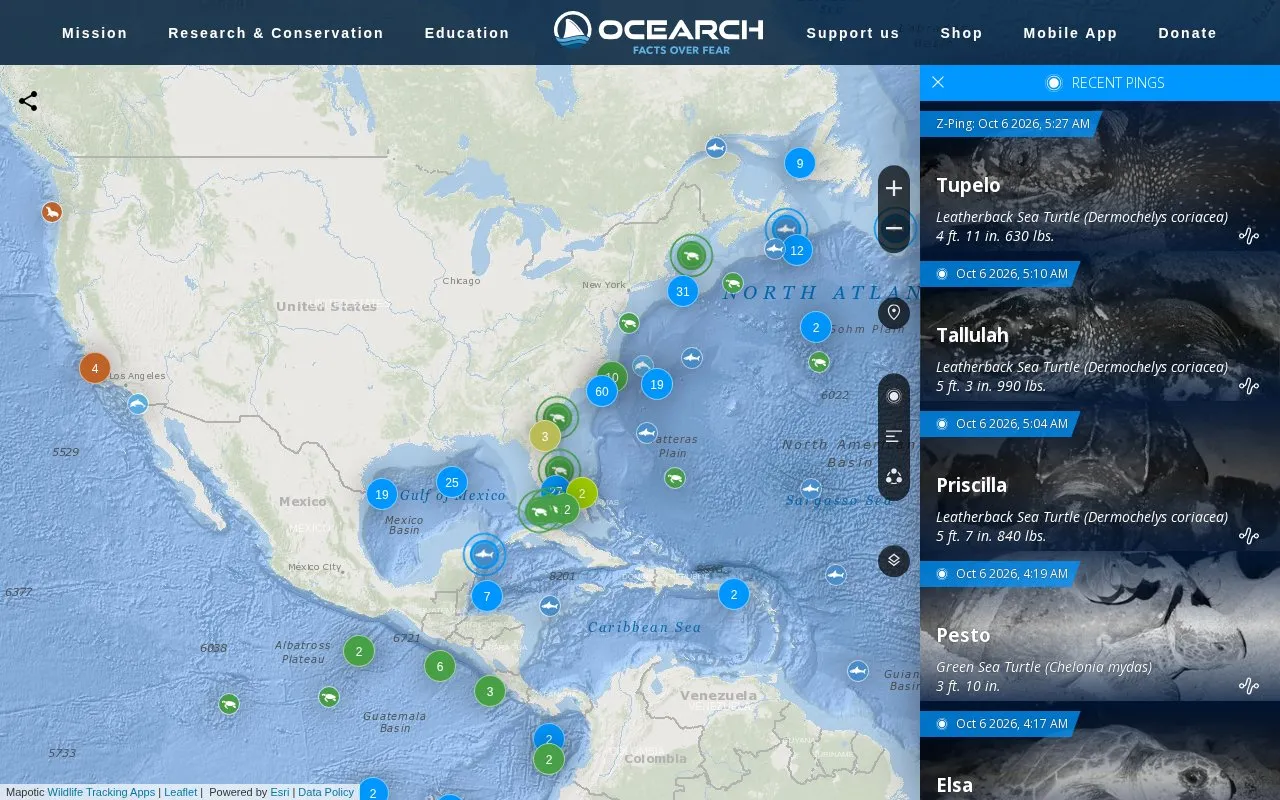 OCEARCH homepage screenshot