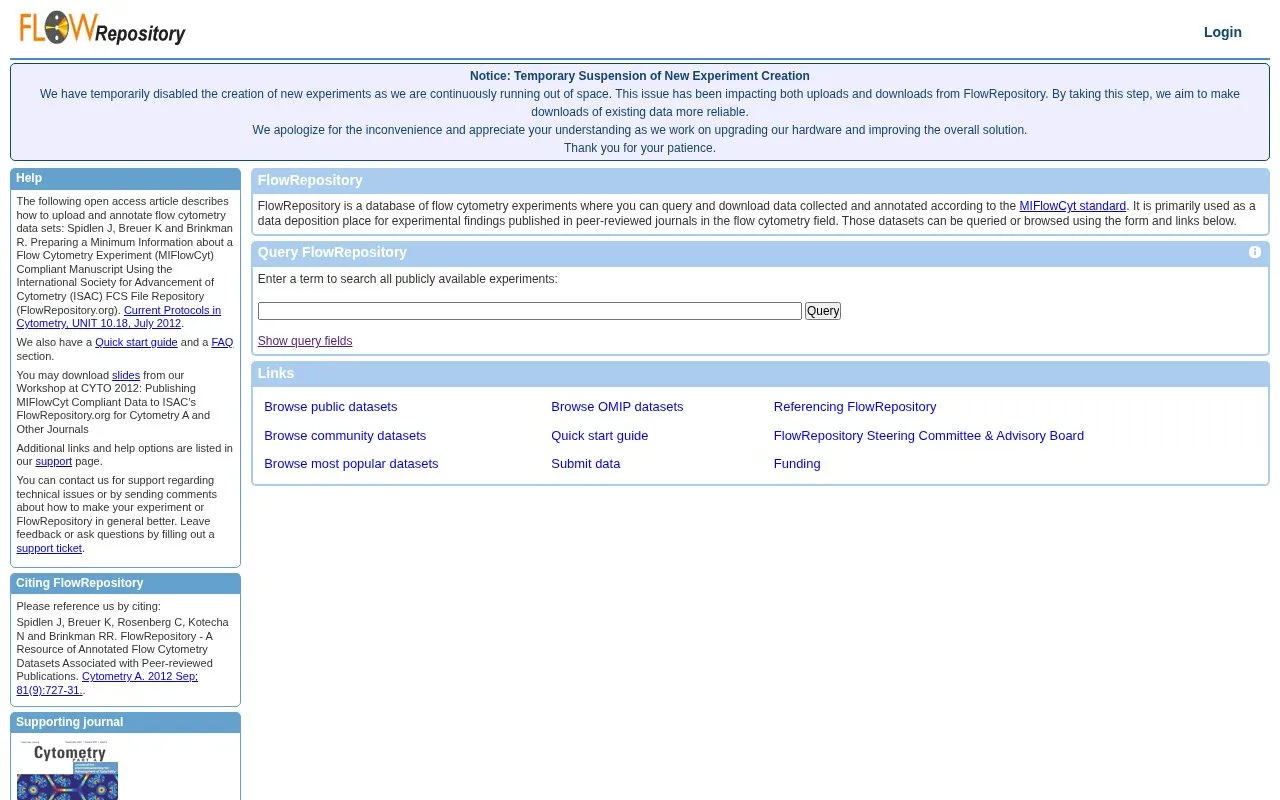 FlowRepository homepage screenshot