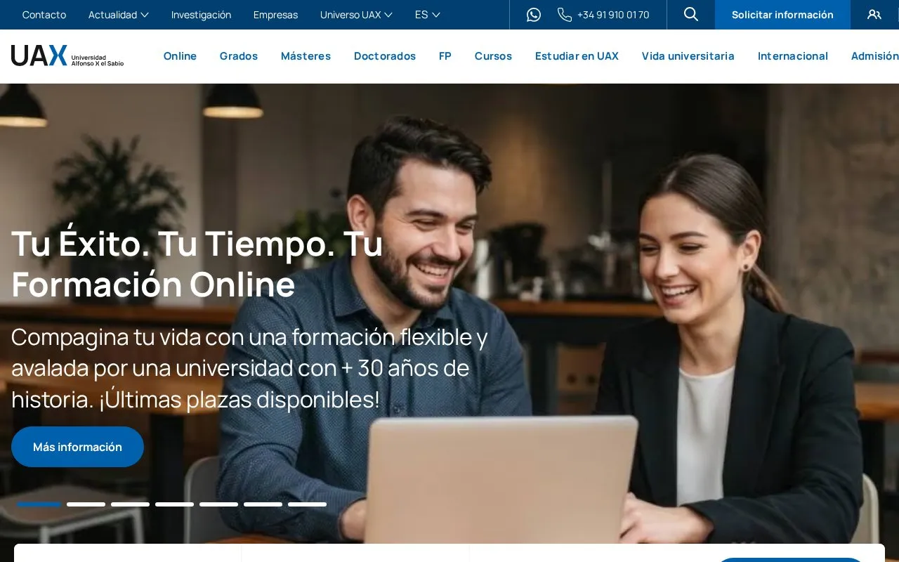 Universidad Alfonso X El Sabio homepage screenshot