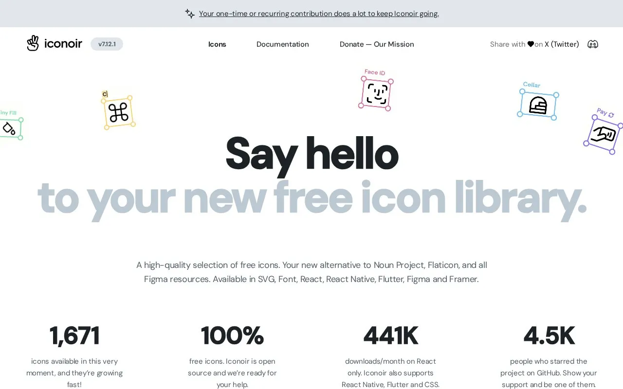 Iconoir homepage screenshot
