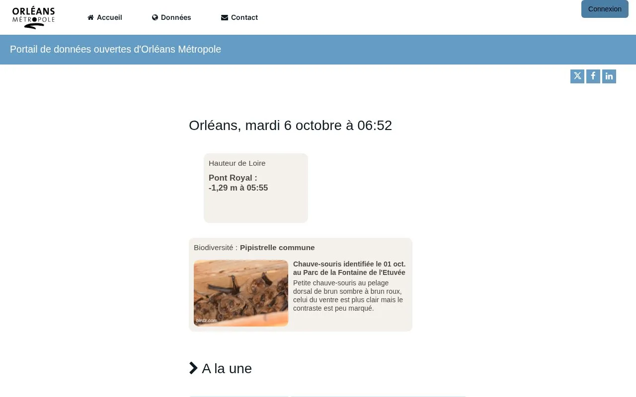data.orleans-metropole.fr homepage screenshot
