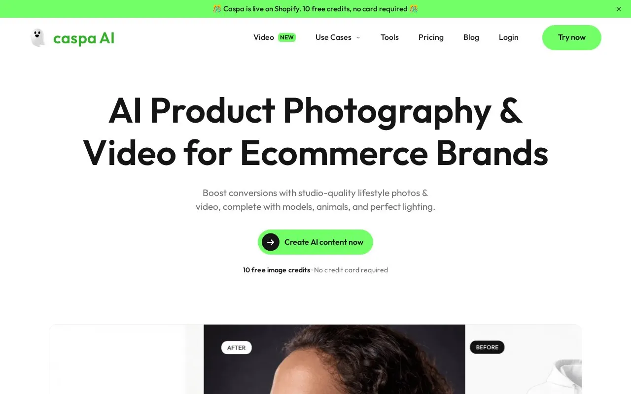 Caspa AI homepage screenshot