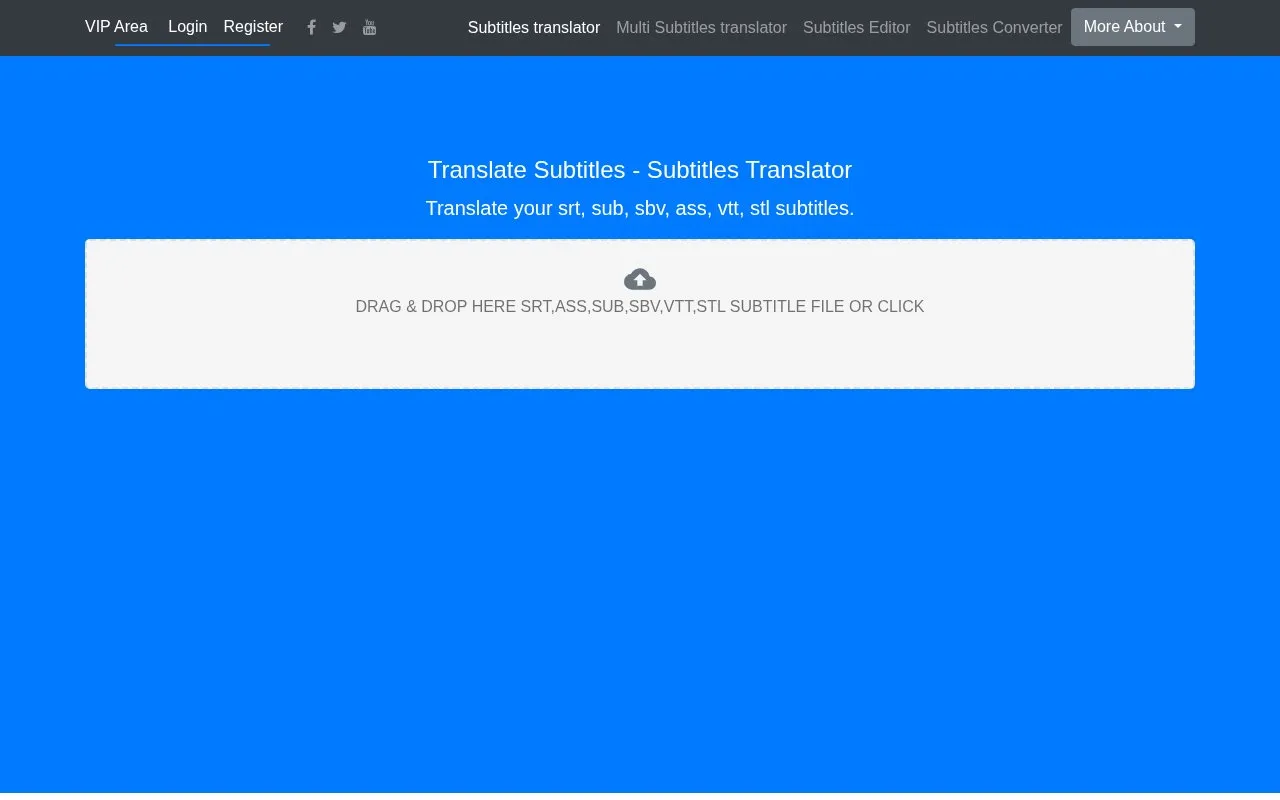 Translatesubtitles homepage screenshot