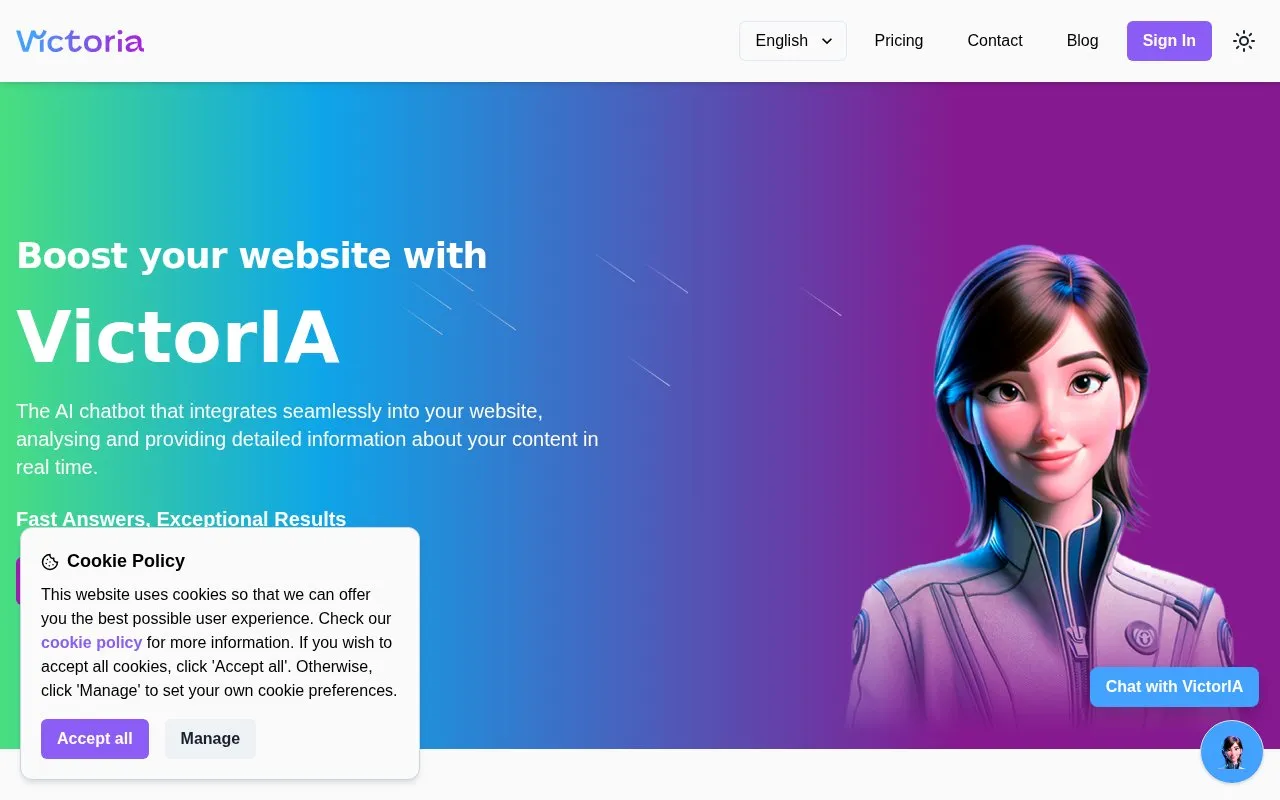 VictorIA homepage screenshot