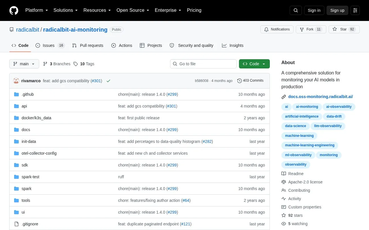 Radicalbit homepage screenshot