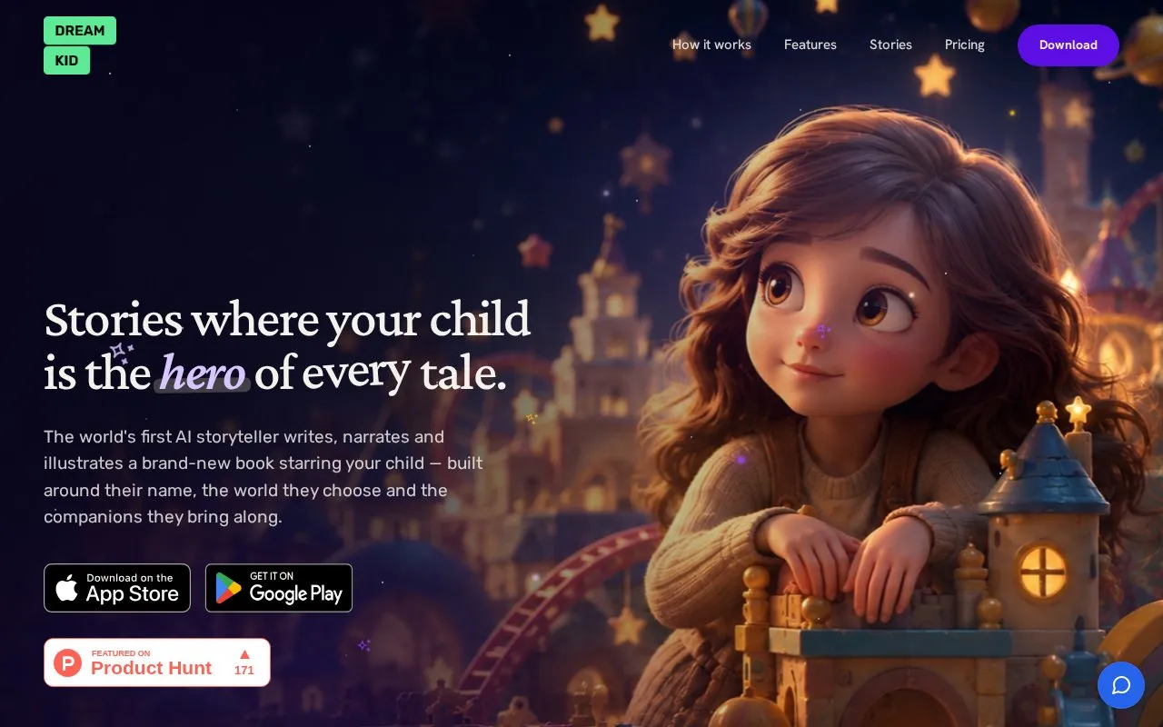 Dream Kid AI homepage screenshot