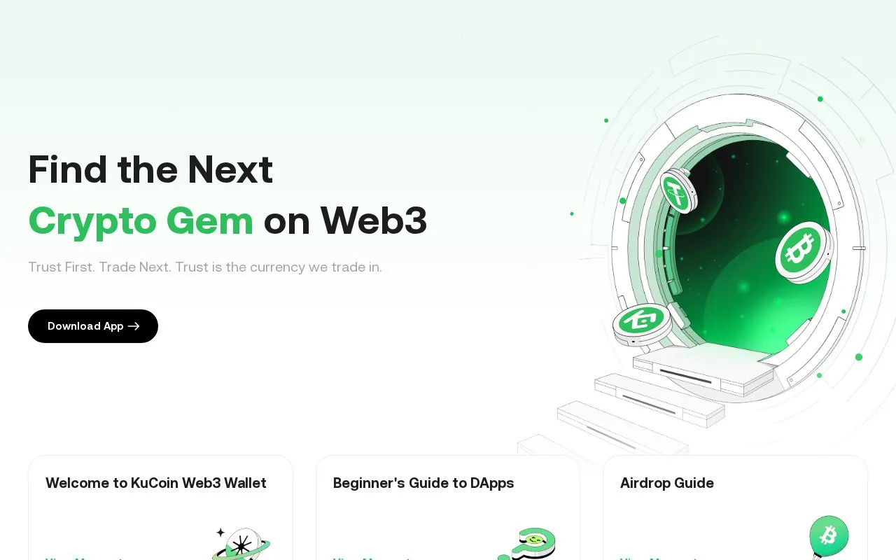 KuCoin Web3 Wallet homepage screenshot
