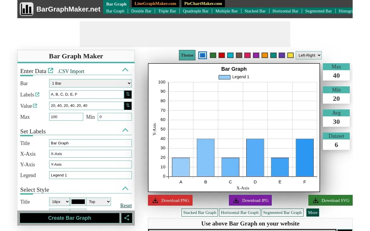 Bar Graph Maker homepage screenshot