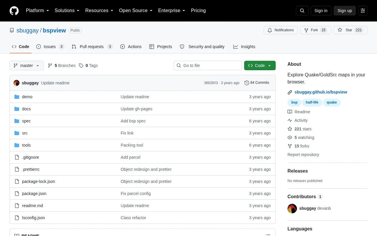 Bspview homepage screenshot