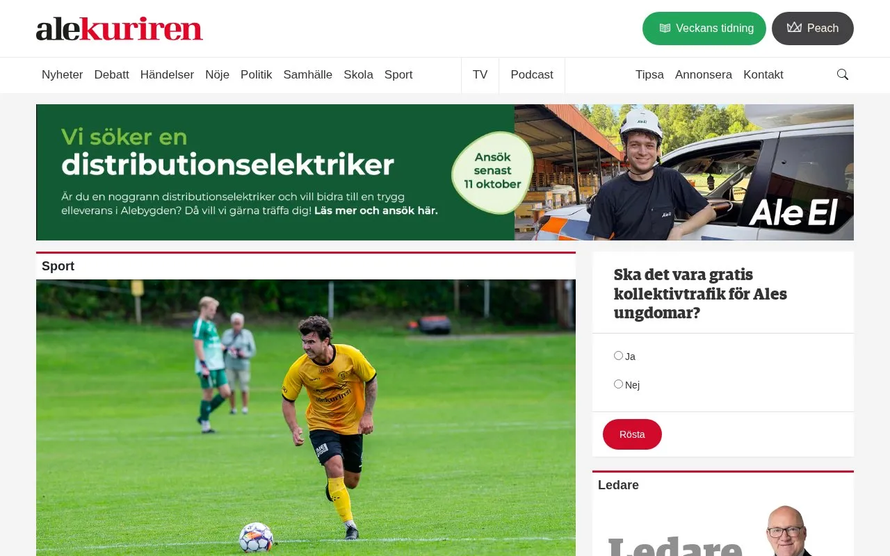 Alekuriren homepage screenshot