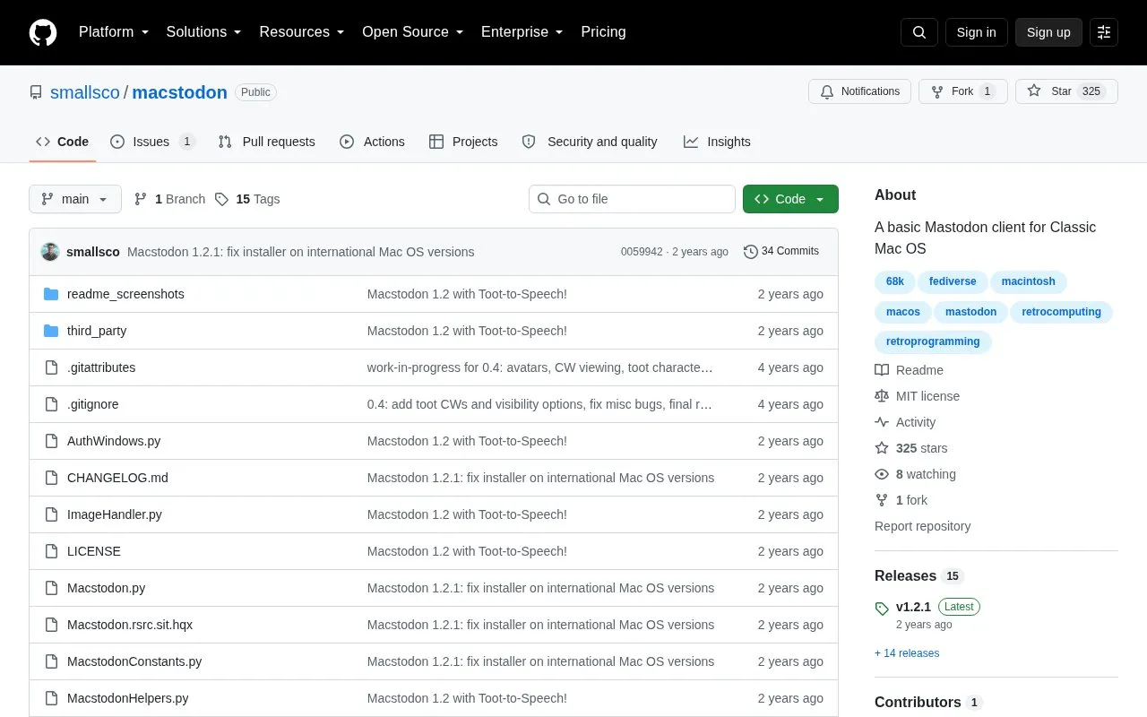 macstodon homepage screenshot