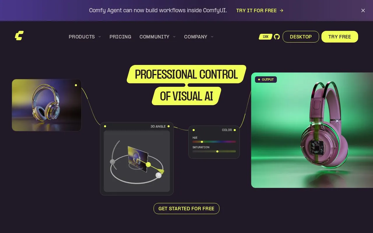 ComfyUI homepage screenshot
